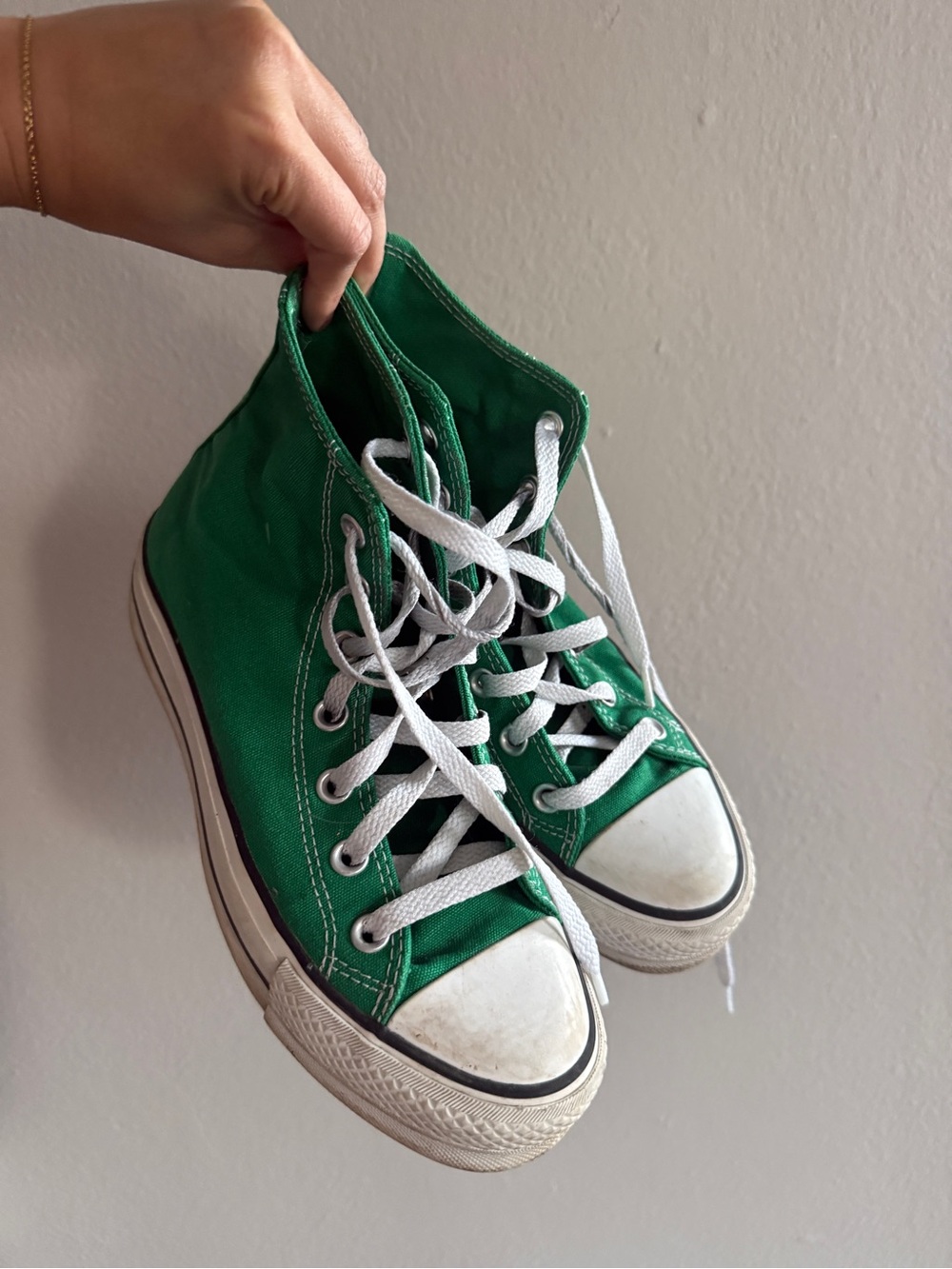 Green High-Top Plaform Converses
